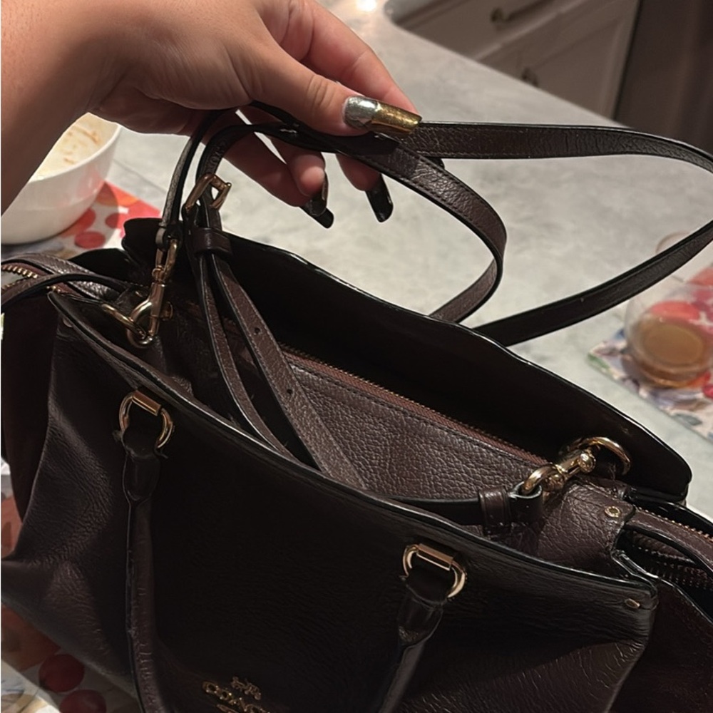 Coach Dark Brown Leather Shoulder Bag - Picture 6 of 6